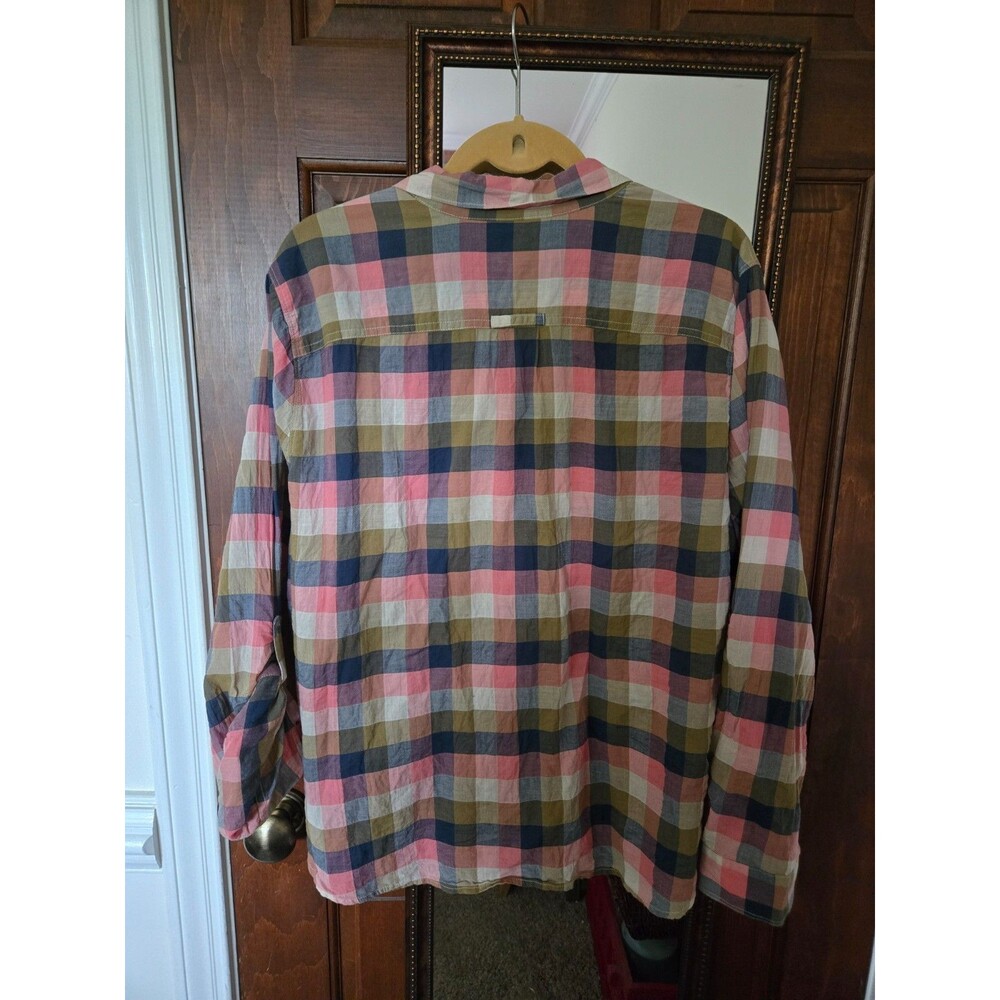 Eddie Bauer light weight cotton women's Plaid Button Up Long Sleeve 2x - Picture 3 of 9